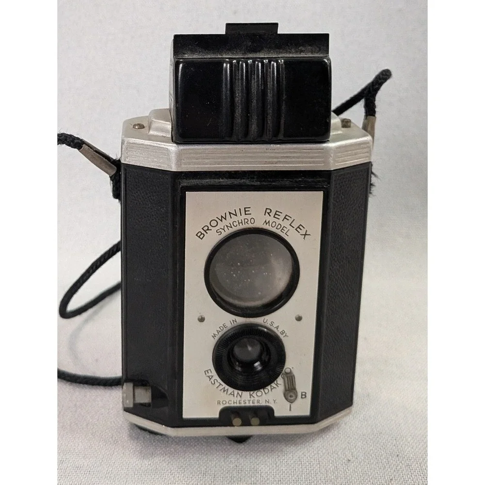 Kodak Brownie Reflex Synchro Camera Unisex OS Black Vintage TLR 127 Film